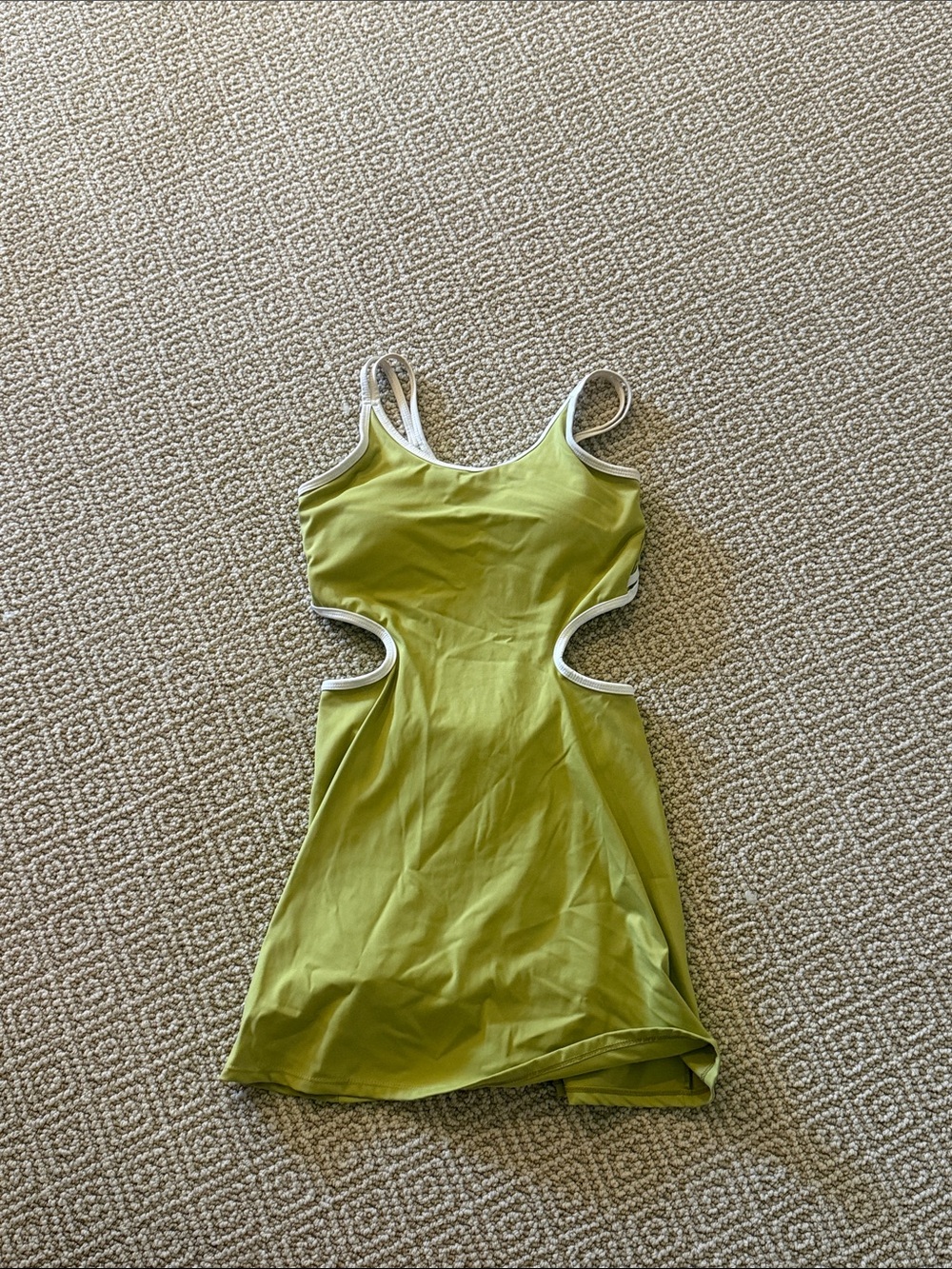 Women's Lime Cutout Dress with Contrast Trim